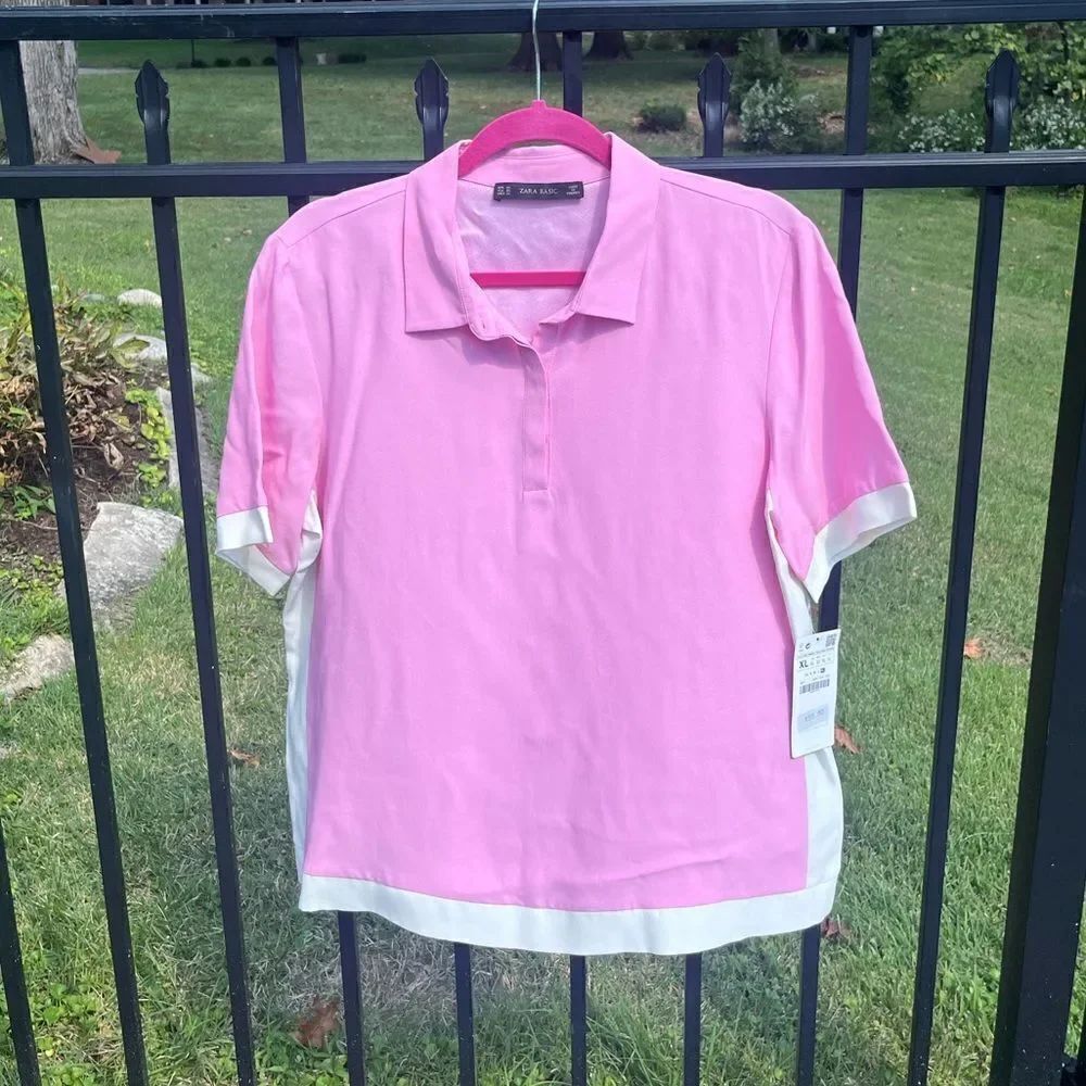 Zara Colorblock Collared Blouse NWT - Picture 4 of 5